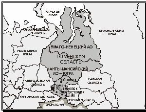 Карта Тюменской области