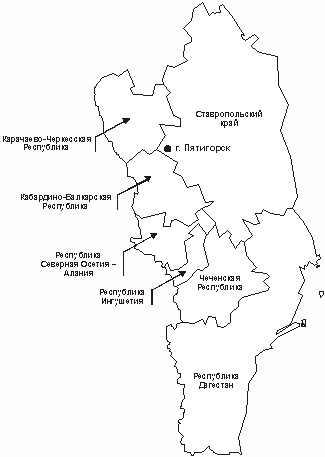 Карта северо кавказского федерального округа с городами