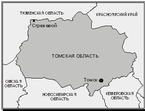 Томская область на карте с кем граничит.